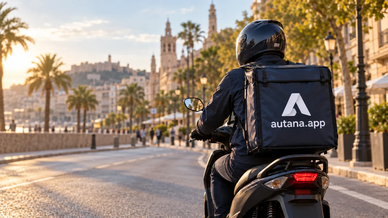 Motorista de Autana repartiendo un pedido en la ciudad